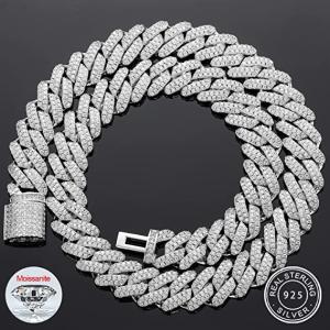 China 16 Inch Moissanite Hip Hop Chains 18 Inch 925 Sterling Silver Miami Cuban Link Chain factory
