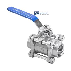 China Stainless Steel 304/316 3 Piece Type Screw Thread Ball Valve NPT BSPT G for Heavy-Duty factory