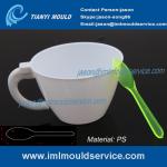 PS colored plastic disposable tasting spoon/ coffee spoon/ dessert spoon/cake