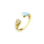 18K Gold Plated Diamond Ring Women Open Enamel Ring OEM ODM