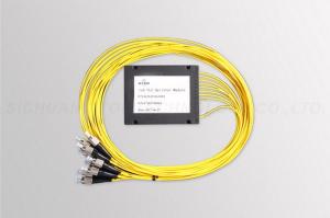 China 1x8 PLC Optical Cable Splitter ABS Black Box Cassette 2.0mm / 3.0mm Pigtail factory