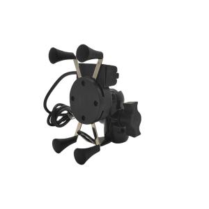 China Moto Pouch 3.5-6.5 Inch Gps Bracker Motorcycle Mobile Phone Holder With Usb Charger 360Degree Rotation factory