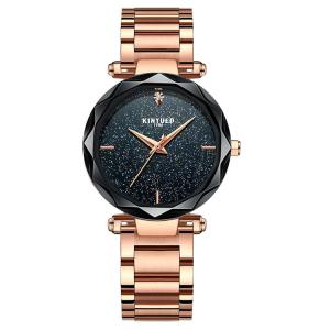China KINYUED women high quality quartz movement Stainless steel band women waterproof wrist watch factory