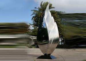 China Park Art Decoration Polished Metal Leaf Sculpture Stainless Steel Corrosion Stability factory