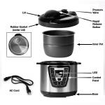 Electric Pressure Cooker,Stainless Steel Black & Silver 7-in-1 Multi-Functional