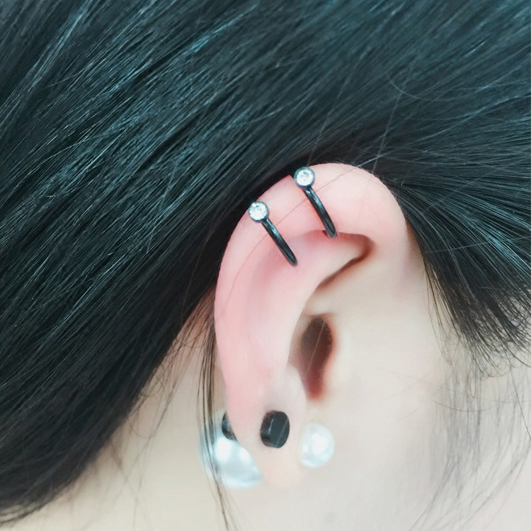 Wholesale Personality Punk Stainless Steel Non Pierced Ear Clip Cuff Earrings