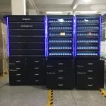 Satom Customized Size & Shelves Metal Cigarettes Display Cabinet Stand With Door