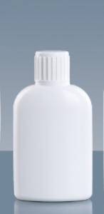 China Flat External Custom Plastic Bottle 100ml Capacity High Gloss HDPE Material factory