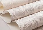 Creamy White Floral Pattern Removable Wall Coverings , Bedroom Decoration
