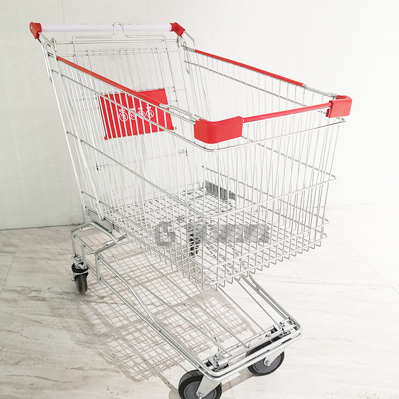 60L Capacity Supermarket Shopping Cart Trolley Zinc Plated
