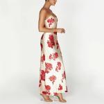 Custom Ladies Floral Casual Dress Long Summer Floral Maxi Satine Dress