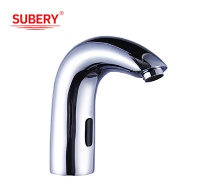 Heavy Solid Brass Hot Cold Automatic Water Mixer Swan Neck Touchless Infrared