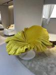 Nordic Light Luxury Velvet Flower Petal Chair Hotel Showroom Stainless Steel