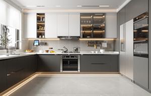 China Modern American Style Solid Wood Kitchen Cabinets Luxury Kitchen Cabinets factory