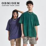 250GSM Blank Shirts Unisex Wide Neck Short Sleeve Oversized Mens Vintage Acid