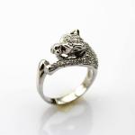 Women Jewelry 925 Silver Pave Clear Cubic Zirconia Animal Ring (S-RJ690)