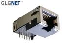 90° Magnetic Offset RJ45 Connector Assembly Tab Down 10 / 100 / 1000 Base - T