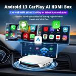 Wireless Adapter Carplay for Youtube Netflix Tbox UHD USB HDMI Port 4G 64Gb