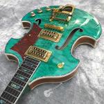 2020 Custom Semi-Hollow High Quality Green Customizable Logo and Shape Electric