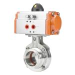 Manual Operation 304 Stainless Steel Pneumatic Clamp Type Sanitary Butterfly