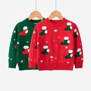 China New Design Knit Christmas Kids Pullover Sweater Elk Boys Sweaters factory
