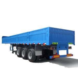 China NDRC Announced Enterprise 3 Axle 40ft 50 ton Flatbed Side Wall Semi Trailer Bulk Cargo Truck factory