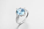 Sapphire 925 Silver Gemstone Rings 5.3g October Birthstone Engagement Ring