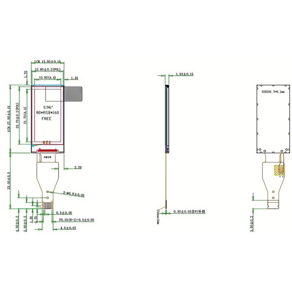 0.96 Inch TFT Display , OEM LCD Liquid Crystal Display Manufacturer