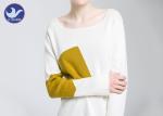 Contrast Color Womens Knit Pullover Sweater Graph Pattern Knitting Side Slit Top