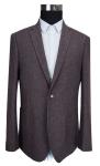 Wool Dark Grey Slim Fit Blazer Woven Fabric Anti Shrink / Anti Wrinkle