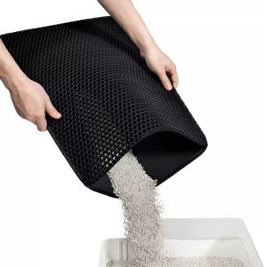 China Multi Colors Cat Litter Mat Washable EVA Double Pet Litter Catcher Rug factory