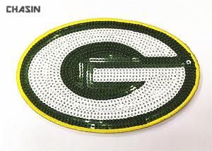 China Sequin Embroidery Letters Clothing Applique Patches With Sew On Backing factory