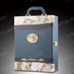 Leather OEM Wine Glass Packaging Boxes For Spirits