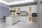 All Wood RTA Kitchen Cabinets Elegant White 18mm Chip Board Furniture