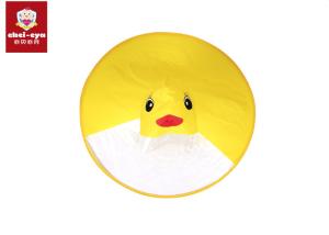China Cute Little Yellow Duck Childrens Waterproof Raincoats UFO Umbrella Hat Magical Hands Free factory