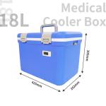 Blue Medical Cooler Box with Insulation Type PU Foam for Medical Supplies