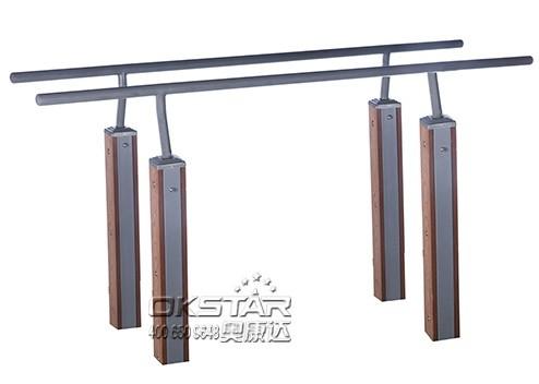 china outdoor park gym equipment WPC materials based double bar with TUV