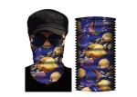 Wristband Black Caribbean Flags Printed Cartoon Face Bandana