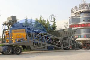 China 30kw * 2 YHZS75 Mobile Concrete Batching Plant 75m3 / H Capacity 12 Months Warranty factory