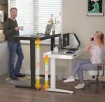 Colored Frame Adjustable Height Desk Custom White Marbling Wooden Electric Sit