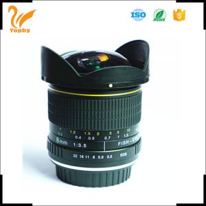 China Fixed Focus Anamorphic Camera Lens 8mm F3.5 Super Wide Angel APS-C Fisheye Camera Lens on sale