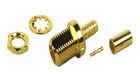 China High Performance Brass Bulkhead Coax Connectors , MMCX Straight Crimp Connector factory