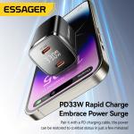 ESSAGER ES-CD45 33W GaN Charger Dual USB C PD Charger