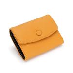 Stylish First-Layer Cowhide Short Accordion Card Holder with Genuine Leather