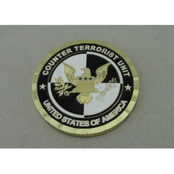 China 1 3/4 Inch Custom Military Coins Counter Terrorist Unit Brass Die Struck , Transparent Box Packed factory