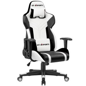 China Comfortable White PU Leather Racing Gaming Chair for Professional E-sports Performance factory