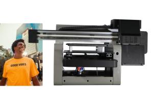 China CMYKW T Shirt Garment Fiber Cloth A3 Flatbed Printer Machine factory