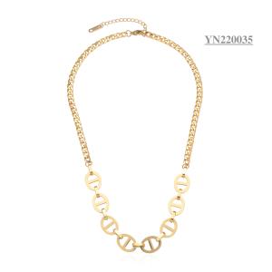 China Tide Brand 14k Gold Plated Necklace 8 Pig Nose Chain Style Necklace factory