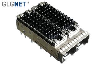 China 10G Ethernet 1x2 SFP Cage Assembly Piggyback Heat Sink Press Fit Mounting factory