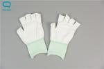 Cleanroom Seamless Knitted Work Gloves Half Finger Gloves With Great Dexterity